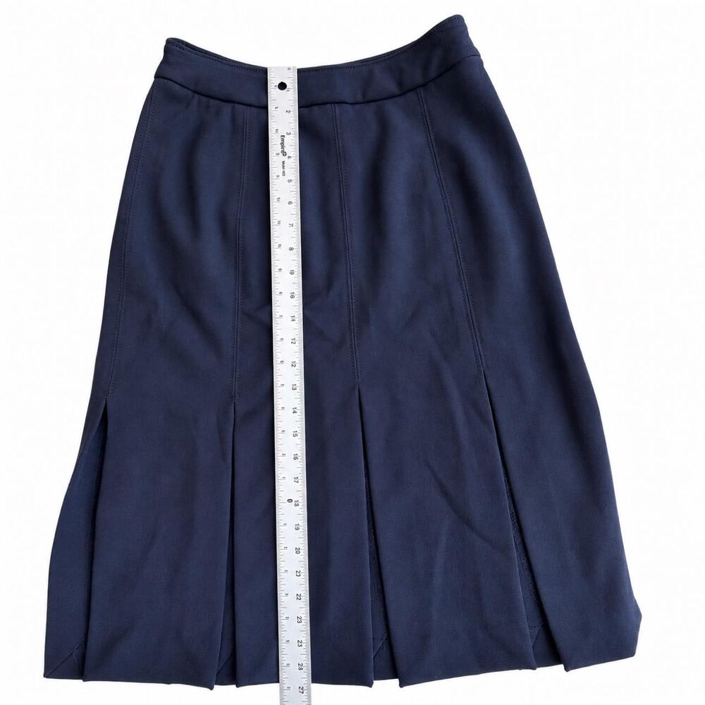 Vintage Y2K Bisou-Bisou Navy Blue Multi Slit Car Wash Midi Pencil Skirt Sz 4 - Picture 8 of 9